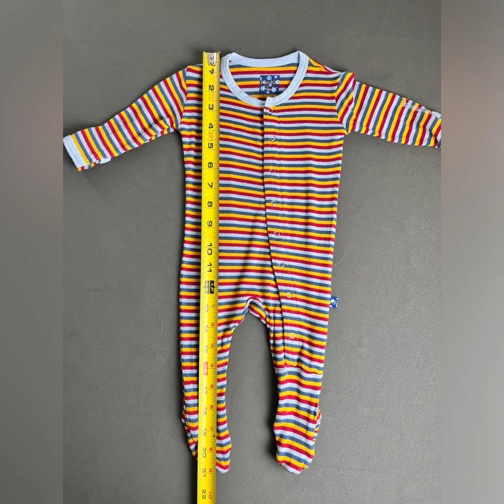 KicKee Pants Baby Boys' Print Footie, Circus Stripe Size 0-3 Months - Picture 7 of 9